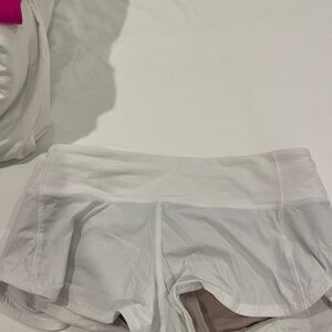 Lululemon white speed up shorts size 4